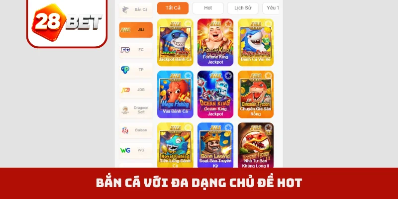 Bắn cá với đa dạng chủ đề hot