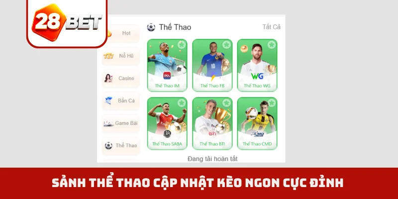 Sảnh thể thao cập nhật kèo ngon cực đỉnh